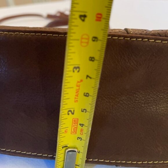 FOSSIL | Brown Floral Tooled Embossed Leather Crossbody or Handbag-EUC - Picture 12 of 16